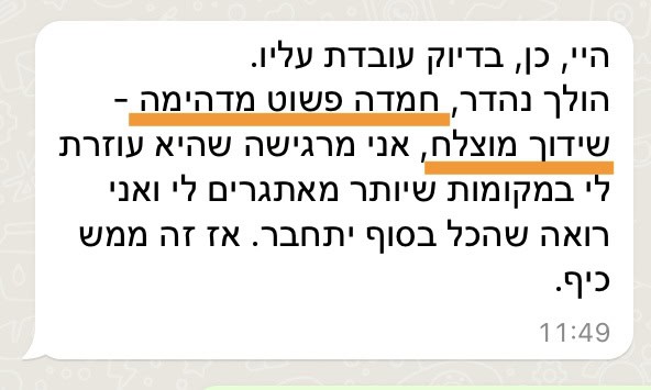  מנטוריות - המלצה עינת על חמדה